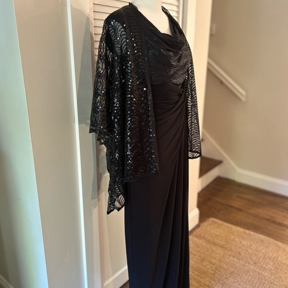Ralph Lauren black formal dress sz 4 with sequined jacket by Cejon. - Picture 9 of 11